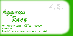 aggeus racz business card